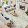 10x12 Washable Area Rug for Living Room Bedroom (Gray White/Blue / 10' x 12' (Rectangular))