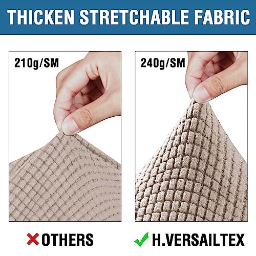 3 Piece Stretch Sofa Covers for 2 Cushion Loveseat Couch Covers for Living Room Furniture Cover (Medium / Sand)