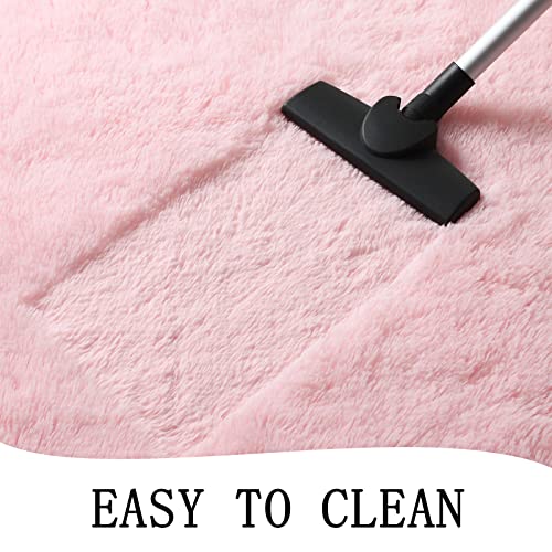 Soft Runner Rugs for Bedroom Living Room Plush Fluffy Rug 2x8 (Pink / 2' x 8' (Runner))