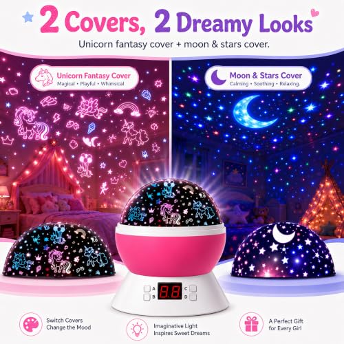 Unicorn Star Projector for Kids (Light Pink-2)