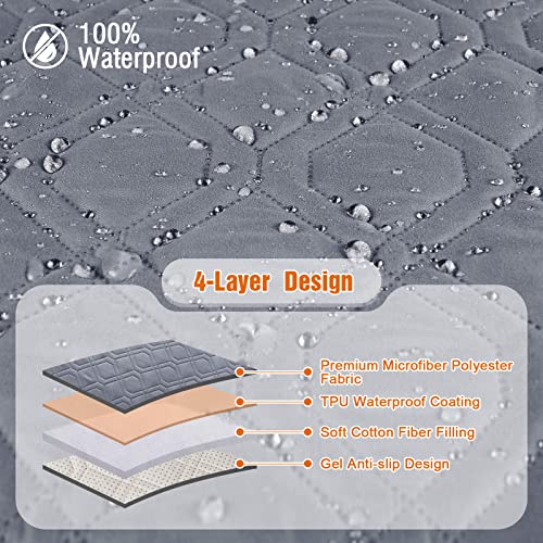 Waterproof Recliner Couch Covers Washable (Dark Gray / 3 Seater)