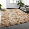 Large Shag Area Rugs 8 x 10 (Tie-dyed Beige / 8' x 10' (Rectangular))