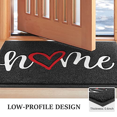 Door Mat Welcome Mat Floor Mat for Entryway (Black-home / 1'8" x 2'8" (Rectangular))