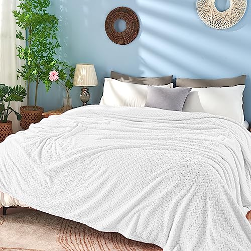White Fleece Twin Blanket (White / Twin/Twin XL-60x90 IN)