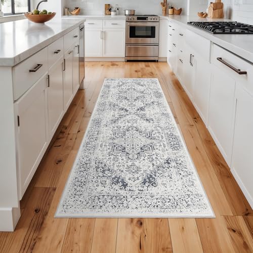 2x5 Washable Runner Rug (Distressed Grey / 2x5)