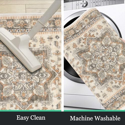 HEBE Boho Kitchen Rugs Set of 3 (Taupe / 20"x32"+20"x48"+20"x59")