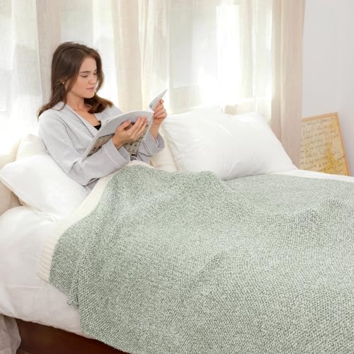Heather Throw Blanket for Couch (Sage Green / Twin (60"x80"))