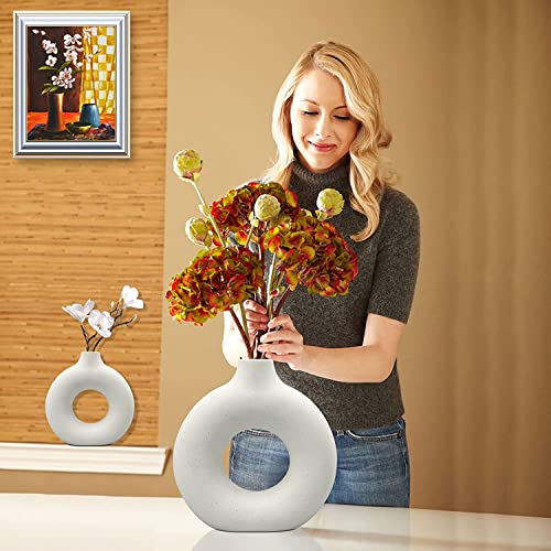 White Ceramic Vases (White / Small + Big)