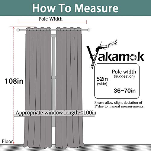 Room Darkening Curtains 52x108 inch Length Navy Blue (Navy Blue / 52"W x 108"L (Pack of 2))