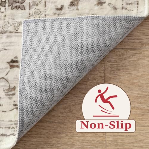 4x6 Washable Non Slip Boho Area Rug for Bedroom (Earth Tone/Multi / 4' x 6' (Rectangular))