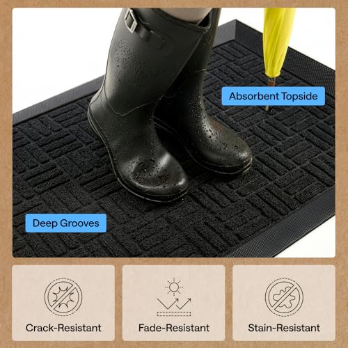 WeatherMAX Door Mat (Black Maze / 35" x 23")