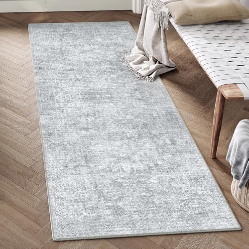 2x6 Runner Rug Vintage Gray Distressed (Distressed Grey / 2' x 6' (Runner))