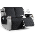 Waterproof Recliner Loveseat Covers Washable (Black / 2 Seater)