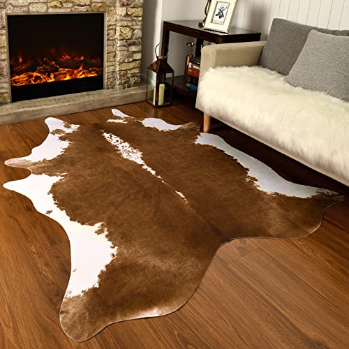 Faux Cowhide Rug (3' x 4' (Irregular) / Brown)