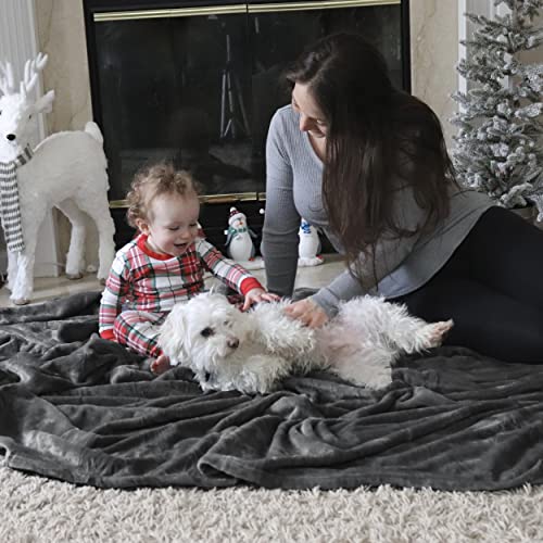 GentleSoft Fleece Blanket Twin XL (Charcoal / Twin XL (66" X 90"))