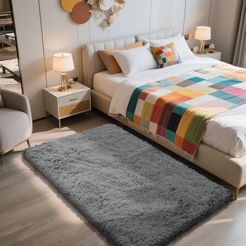 3x5 Area Rug for Bedroom (Deep Grey / 3' x 5' (Rectangular))