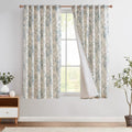 Floral Lined Linen Curtains 63 Long for Living Room 2 Panels (Lined Blue / 50"W x 63"L (Pack of 2))