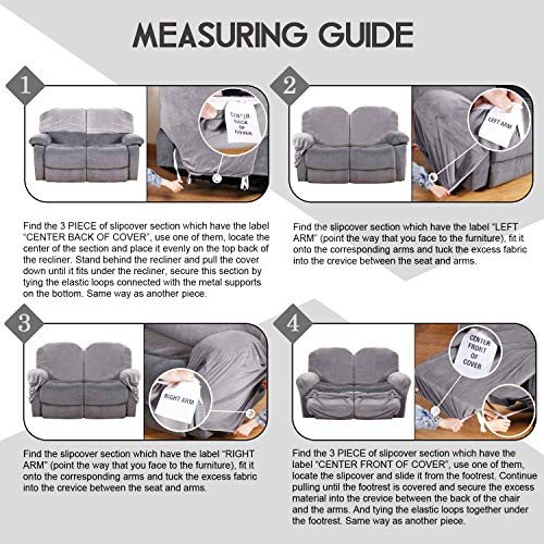 Reclining Love Seat Slipcover (Light Grey)