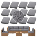 12PCS Patio Cushion Covers.Patio Furniture Couch SeatSlipcovers (.Grey. / 12PCS)