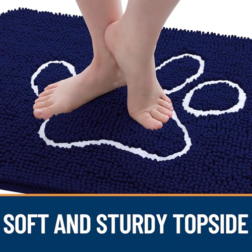 Dog Door Mat for Muddy Paws 59x35 (Navy Blue / 59" X 35")
