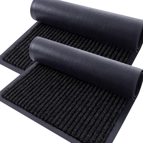 2 Pack Front Door Mats 59x23 (Black / 59" x 23")