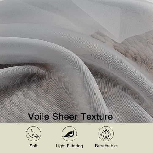 Kitchen Curtains 24 Inch Length Tier 2 Pieces (Light Grey / 42"W x 24"L (Pack of 2))