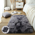 Dark Grey Fluffy Shag Rug 2x3 (Tie-dye Dark Grey (2 Pcs) / 2' x 3' (Rectangular))