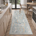 Washable Runner Rug 2x6 Runners for Hallways Non Slip (Blue/Gold / 2' x 6' (Runner))