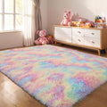 5x8 Rainbow Unicorn Fluffy Shag Rug for Girls Bedroom (Rainbow / 5' x 8' (Rectangular))