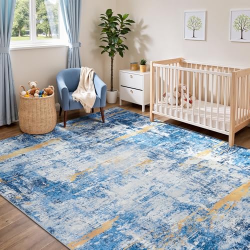 8x10 Area Rugs for Living Room (Blue Gold / 8' x 10' (Rectangular))