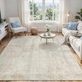 5x7 Washable Area Rug for Living Room Bedroom (Beige/White / 5' x 7' (Rectangular))