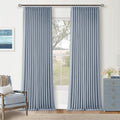 Blue Linen Blackout Pleated 86 Inch Curtains with Liner for Living Room (Light Blue / 40"W x 86"L (Pack of 2))