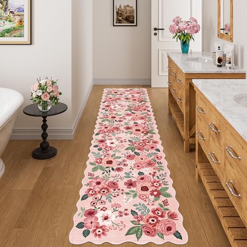 2x8 Washable Runner Rug (Pink (Big) / 2' x 8' (Rectangular))