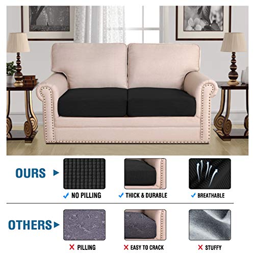 High Stretch Couch Cushion Covers (Black)