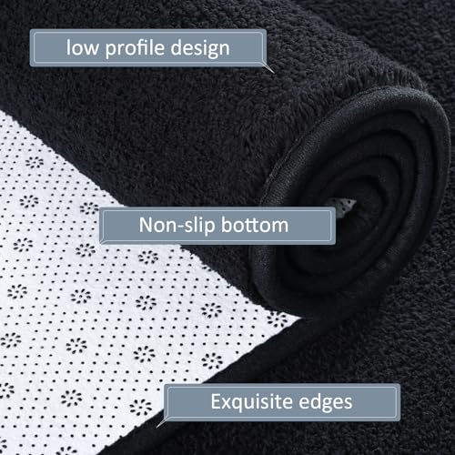 6x9 Area Rugs for Living Room Non Slip Dorm Bedroom Rug (6' x 9' (Rectangular) / Black)