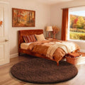 Round Rug 4Ft Brown Circle Area Rug (Brown / 4' (Round))