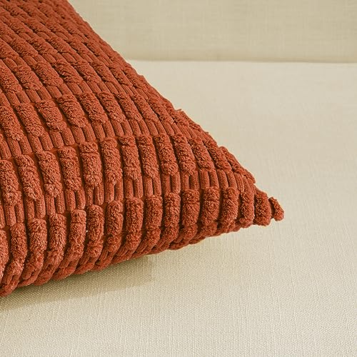 4 Packs Decorative Throw Pillow Covers for Living Room Couch Bed (20" x 20" (Pack of 4) / Burnt Orange)