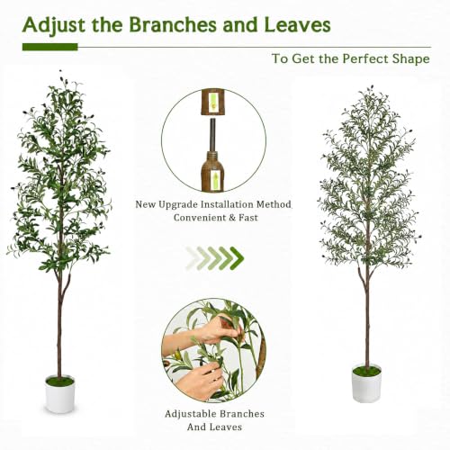 Olive Tree Olive Trees Artificial Indoor 7FT Faux Olive Tree with Pot (7ft)