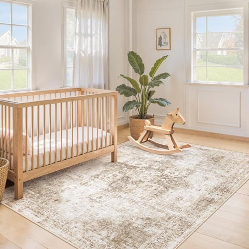 Area Rug 3x5 Washable Rug (Brown / 3' x 5' (Rectangular))