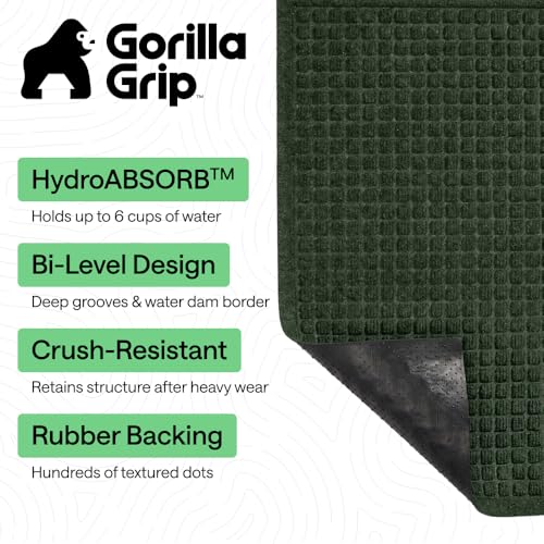 HydroABSORB Door Mat for Indoor Outdoor Use (Green / 47" X 35")