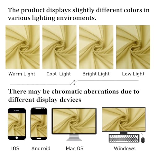 Yellow Sheer Curtains 54 Inch Length 2 Panels (Yellow / 40"W x 54"L (Pack of 2))