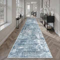 Abstract Runner Rug 2x12 Hallway Kitchen Runners Blue (Blue/Grey / 2' x 12' (Runner))