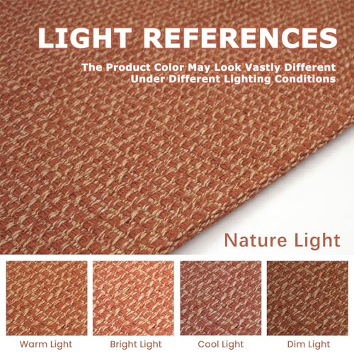 Extra Long Runners for Hallways 3x18 ft Washable Kitchen Runner Non Slip Rubber Backed Hallway Rug Cotton Entryway Runner Rug Floor Carpet for Indoor Hall (Orange/Tan / 3' x 18' (Runner))