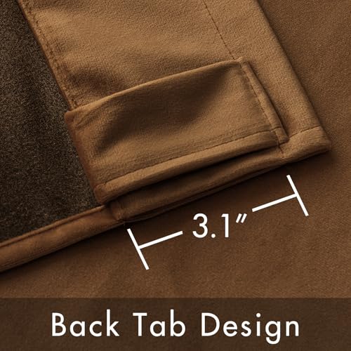 Velvet Curtains 52x84 inches 2 Panels Brown Blackout Curtains (Brown / 52"W x 84"L (Pack of 2))