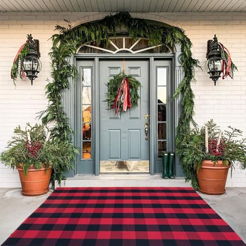 Red and Black Plaid Rug (4' x 6' (Rectangular) / Red and Black Plaid)