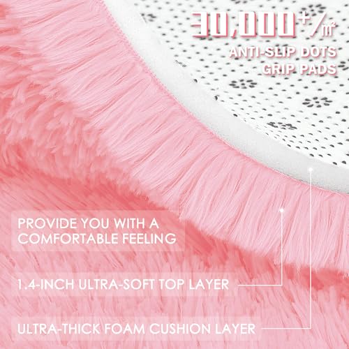 2x5 Machine Washable Runner Rugs for Hallway (2x5 Ft / Pink)