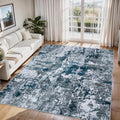 6x9 Area Rugs for Living Room Washable Bedroom Dining Room Navy Grey (Navy/Grey / 6' x 9' (Rectangular))