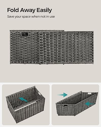 Woven Storage Basket with Lid (105 L / Gray)