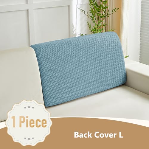Couch Cushion Covers for Sofa Couch Covers Wear (Texture-sea Blue / Large Back Cover)