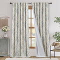 Floral Lined Linen Curtains 96 Long for Living Room 2 Panels (Lined Grey / 50"W x 96"L (Pack of 2))